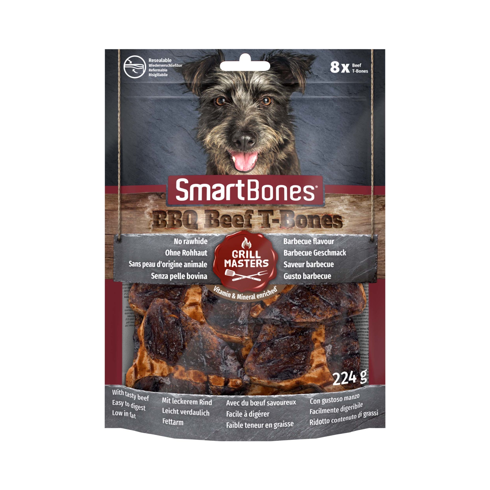 Køb SmartBones BBQ Beef T-Bones til din hund Tinybuddy